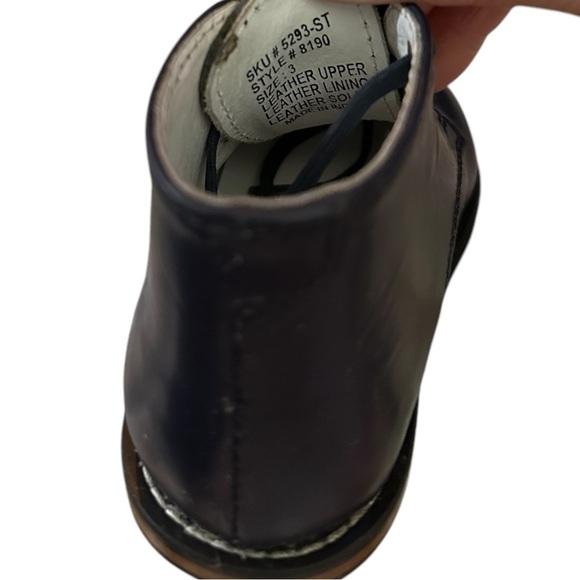 Josmo Boys Classic Traditional Leather Oxford Lace Up Shoes in Navy Blue Sz 3 - Picture 6 of 7